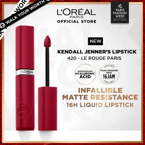 𝐑𝐀𝐃𝐘𝐒𝐀 - Loreal Paris Infallible Matte Resistance Liquid Lipstick - Loreal Lipstick - Lipcream Lee Matte 5ml - Image 5